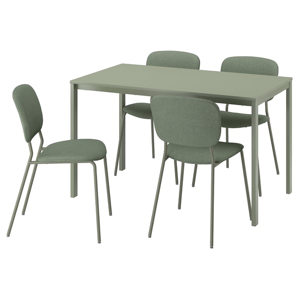 VIHALS / VIHALS Table et 4 chaises, vert vert/vert Tibbleby gris-vert, 49 1/4x29 1/8 "