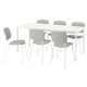 VIHALS / VIHALS Table et 6 chaises, blanc blanc/blanc Tibbleby beige-gris, 70 7/8x29 1/8 "
