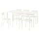 VIHALS / VIHALS Table et 6 chaises, blanc blanc/blanc, 70 7/8x29 1/8 "
