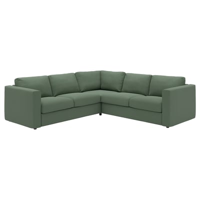 VIMLE Canapé d'angle, 4 places, Knäbäck gris-vert