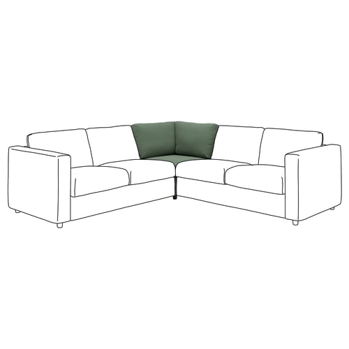 VIMLE Chauffeuse d'angle, Knäbäck gris-vert