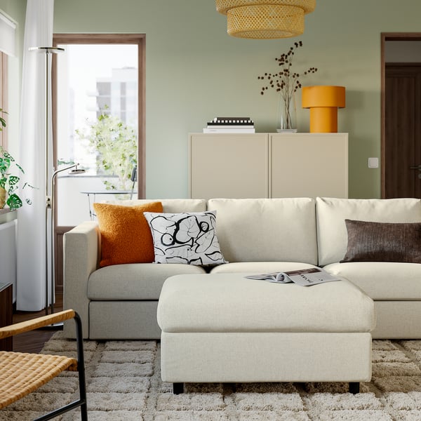 VIMLE Repose-pieds av rangement, Gunnared beige