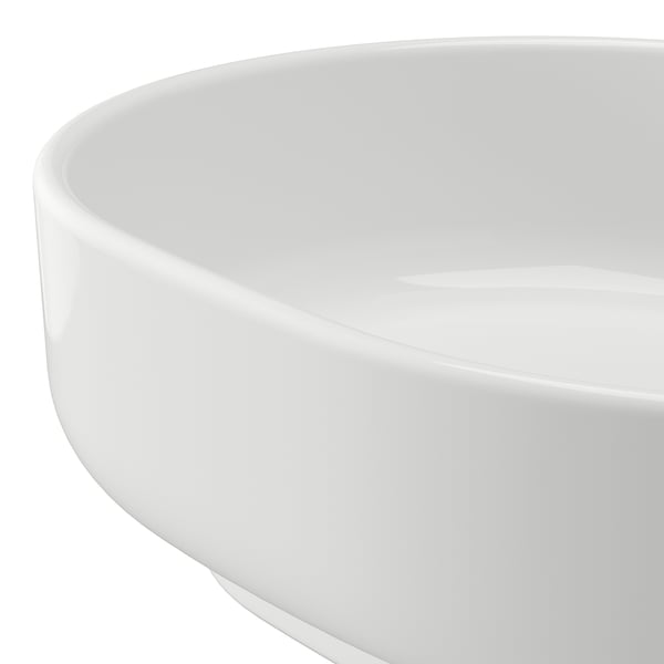 VINDELÄLVEN Lavabo intégré avec siphon, blanc, 15 3/8x12 1/4 "