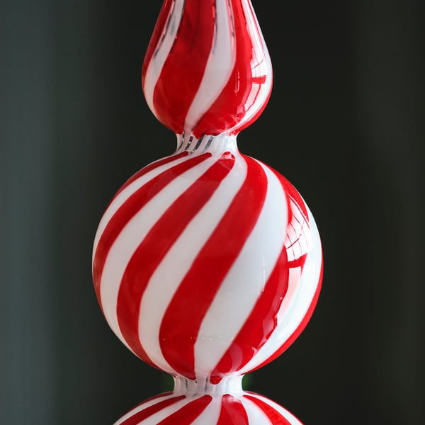 VINTERFINT Flèche de sapin, verre rouge/blanc, 11 "