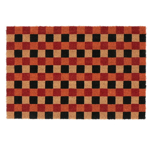 VINTERFINT Paillasson, motif à carreaux/coco rouge/noir, 2 ' 0 "x2 ' 11 "
