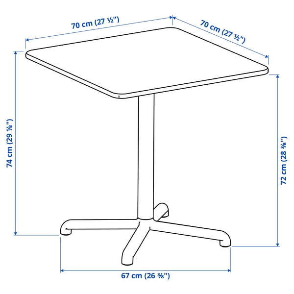 VISINGSÖ Table, extérieur/vert profond, 27 1/2x27 1/2 "