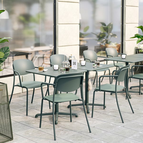 VISINGSÖ Table, extérieur/vert profond, 27 1/2x27 1/2 "