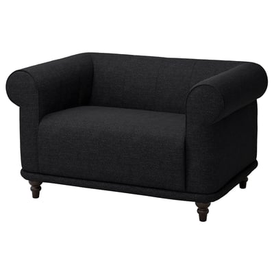 VISKAFORS Fauteuil 1,5 places, Lejde anthracite/brun