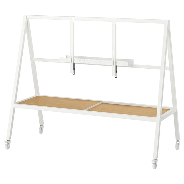 YXSTABY Meuble télé de jeu à roulettes, blanc