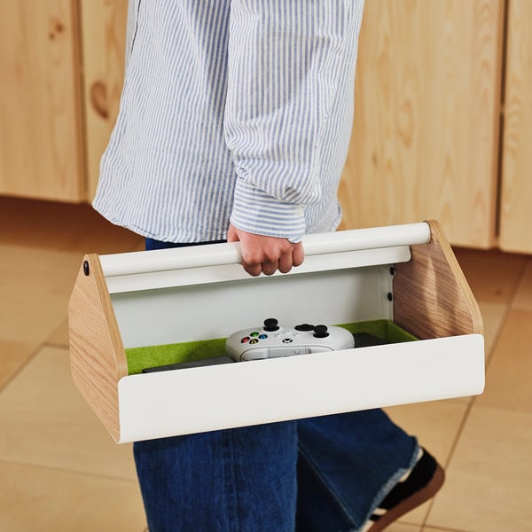 YXSTABY Support ordinateur jeu av rangement, blanc, 16 7/8x10 5/8x7 1/8 "