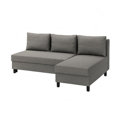 ÄLVDALEN 3er-Bettsofa mit Récamiere, Knisa graubeige