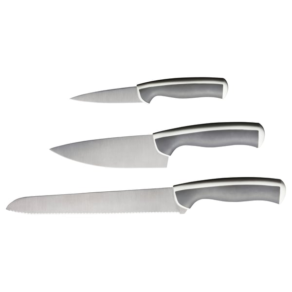 ÄNDLIG Messer 3er-Set, hellgrau/weiß