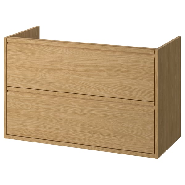 ÄNGSJÖN Waschbeckenschrank mit Schubladen, Eichenachbildung, 100x48x63 cm