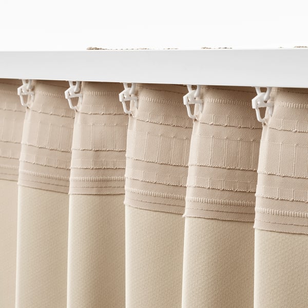 ANNAKAJSA 2 Gardinenschals (abdunk.), beige/mit Gardinenband, 145x300 cm