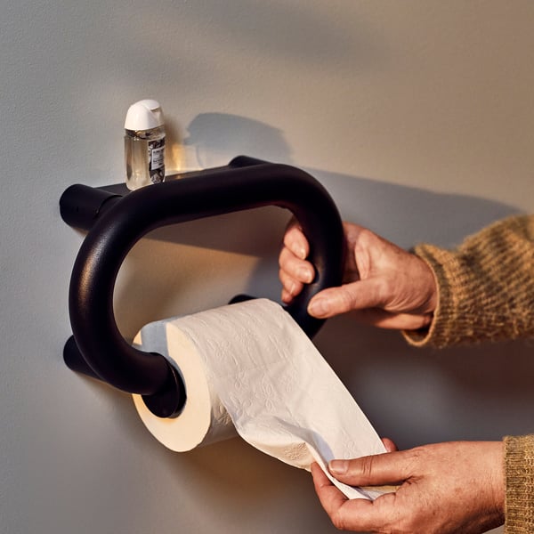 BÄSINGEN Toilettenpapierhalter, anthrazit, 26x17 cm