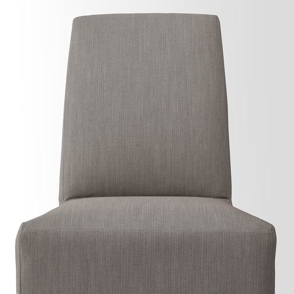 BERGMUND Stuhl mit halblangem Bezug, weiß/Nolhaga grau/beige