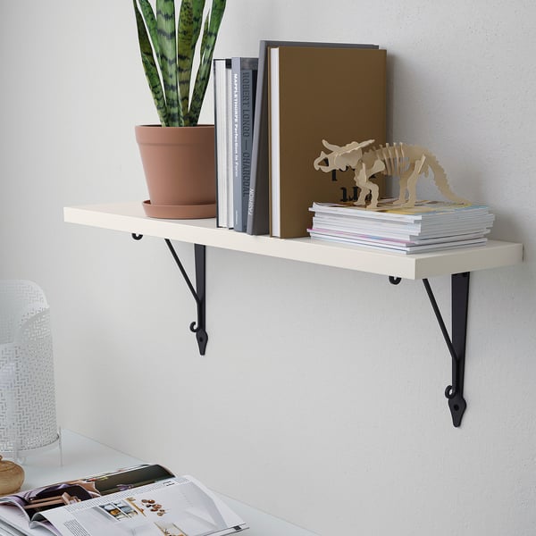 BERGSHULT / KROKSHULT Wandregal, weiß/anthrazit, 80x20 cm