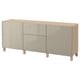 BESTÅ Aufbewahrung mit Schubladen, Eicheneff wlas/Selsviken/Stubbarp Hochglanz beige, 180x42x74 cm