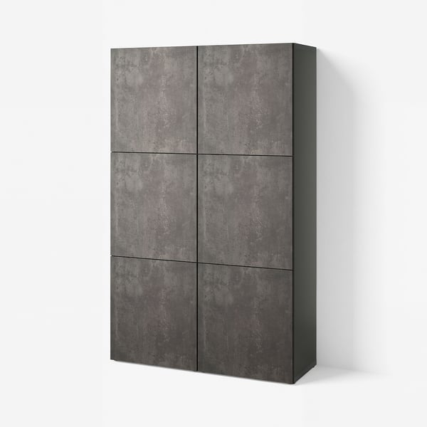BESTÅ Aufbewahrung mit Türen, dunkelgrau/Kallviken dunkelgrau, 120x42x193 cm