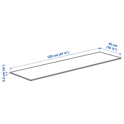 BESTÅ Deckplatte, Eichenfurnier, 120x42 cm