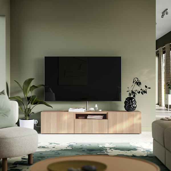 BESTÅ TV-Bank, Eicheneff wlas/Lappviken Eicheneff wlas, 180x42x39 cm