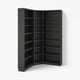 BILLY Regaleckkombination mit Aufsätzen, schwarz Eichenachbildung, 136/136x28x237 cm