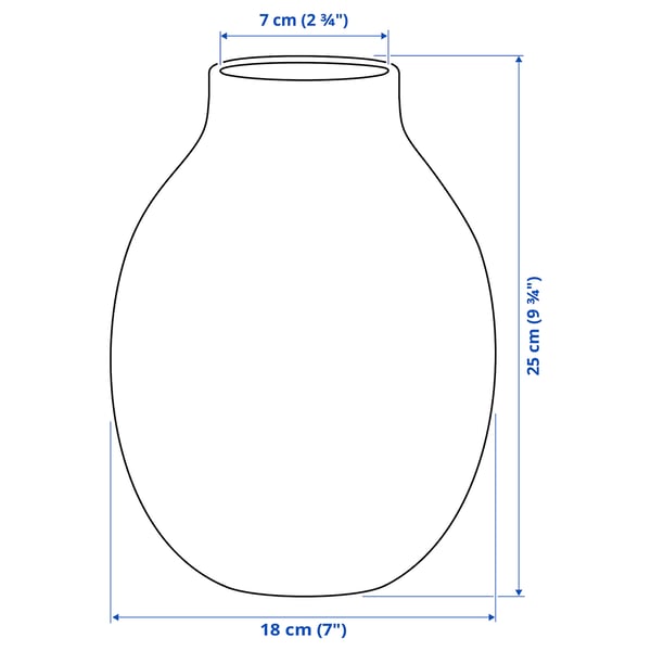 BLODBJÖRK Vase, beige, 25 cm