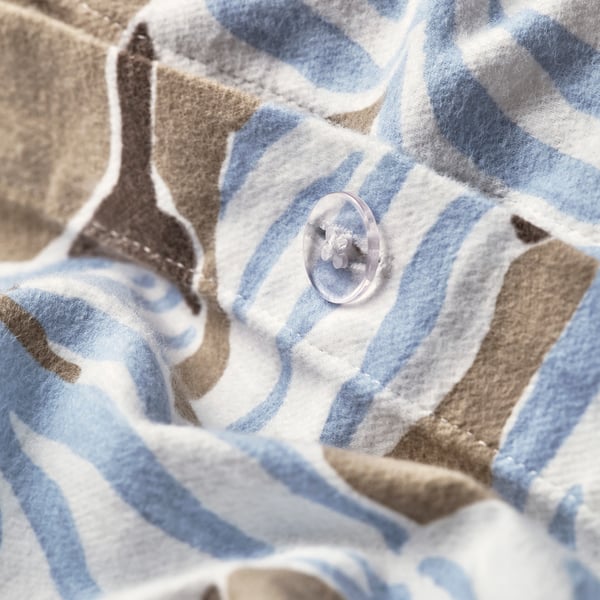 BÖNTRÄD Bettwäsche-Set, 2-teilig, dunkelbeige/Blumenmuster, 150x200/50x60 cm