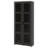 BRIMNES Vitrine, schwarz, 80x190 cm