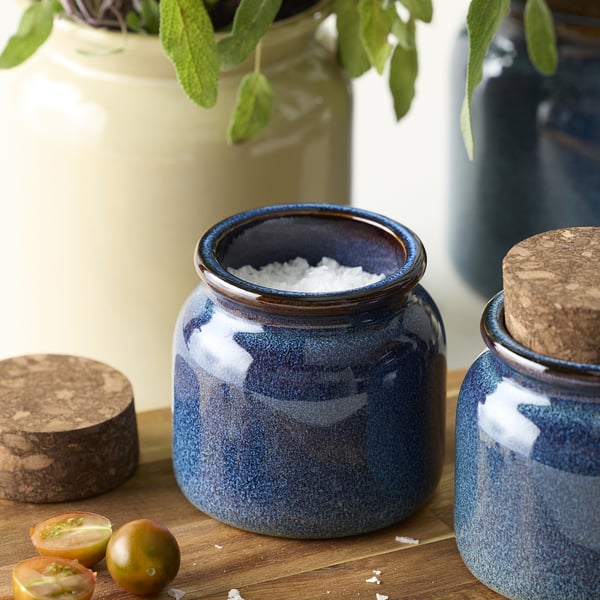 BRUGDHAJ Dose mit Deckel, blau, 0.3 l