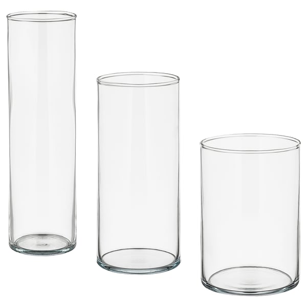 CYLINDER Vase 3er-Set, Klarglas