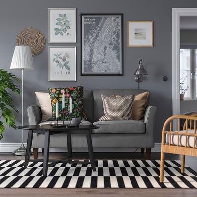 EKHOLMA 2er-Sofa, Hakebo dunkelgrau