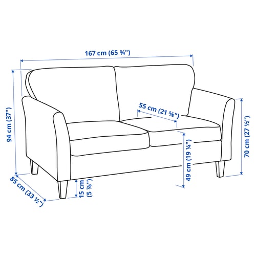 EKHOLMA 2er-Sofa, Kilanda hellbeige
