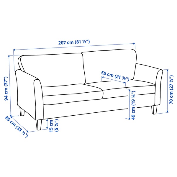 EKHOLMA 3er-Sofa, Hakebo beige