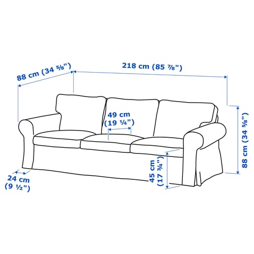 EKTORP 3er-Sofa, Kilanda hellbeige