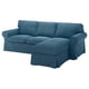 EKTORP 3er-Sofa, mit Récamiere/Tallmyra blau