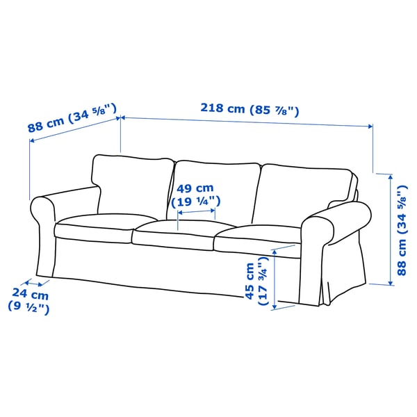 EKTORP 3er-Sofa, Tallmyra hellgrün