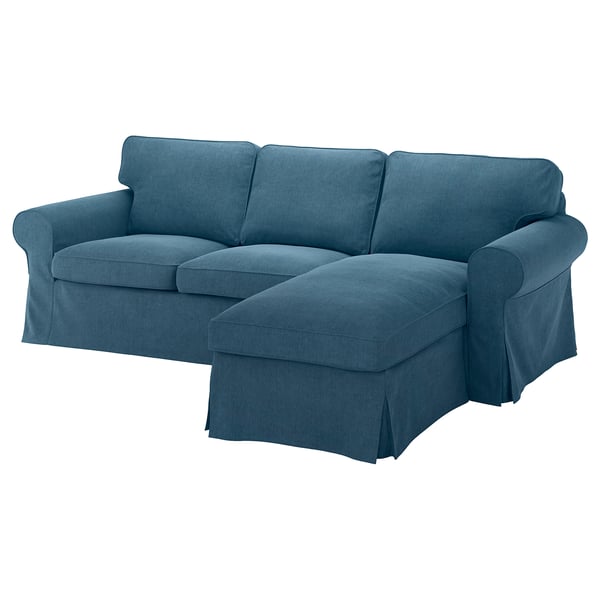 EKTORP Bezug 3er-Sofa, mit Récamiere/Tallmyra blau