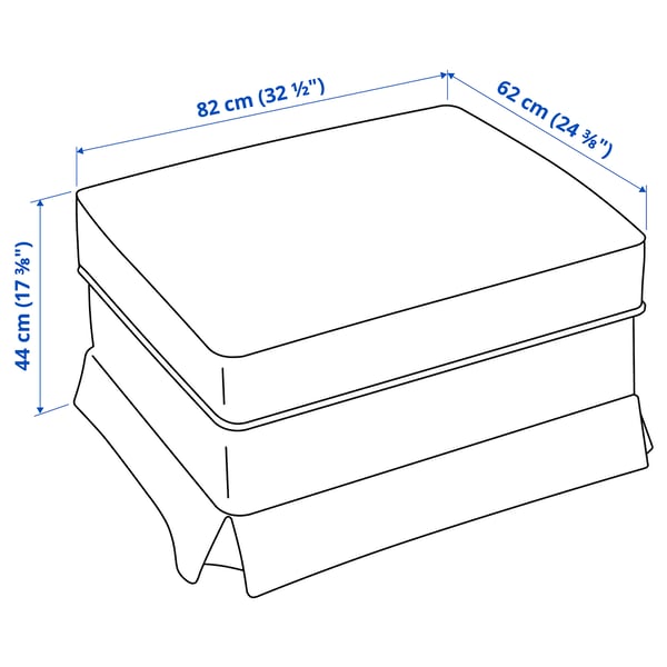 EKTORP Hocker mit Aufbewahrung, Naggen graugrün