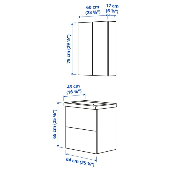 ENHET Badezimmer, weiß, 64x43x65 cm