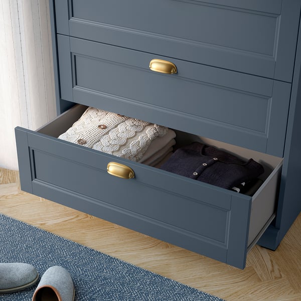 FÅGELFJÄLLET Kommode mit 6 Schubladen, dunkel graublau, 82x51x123 cm