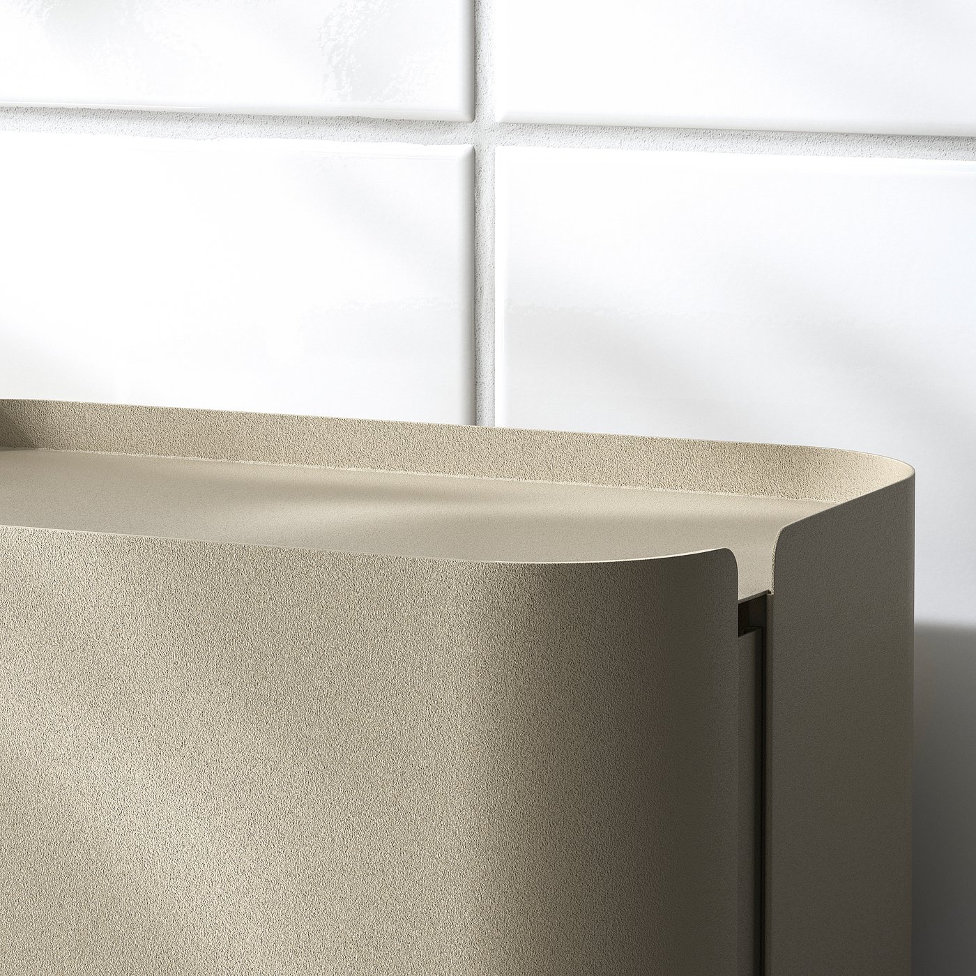 FLORSJÖN Abfalleimer, beige, 3 l