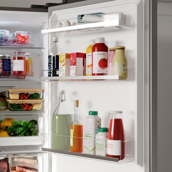 FÖRTOFT Kühl-/Gefrierschrank, IKEA 500 stahlfarben, 216/118 l