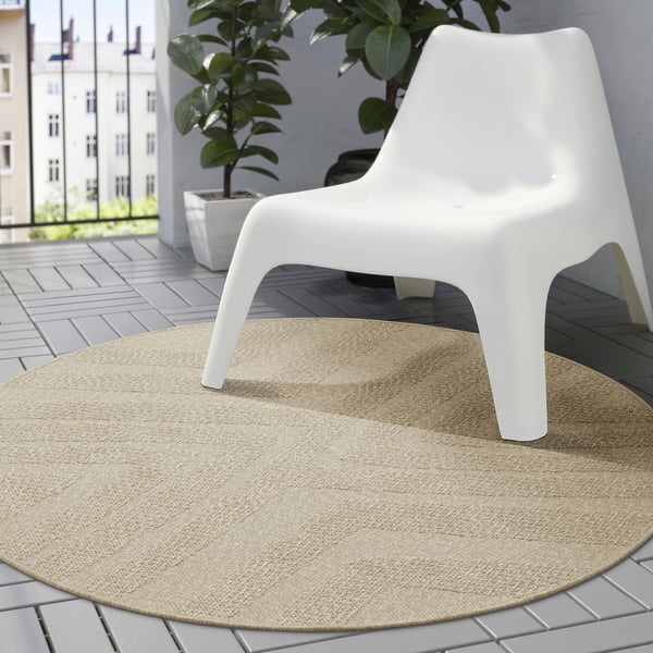 FULLMAKT Teppich flach gewebt, drin/draußen, beige/meliert, 130 cm