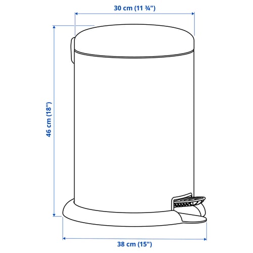 GÅNGSKYFFEL Treteimer, graugrün, 18 l