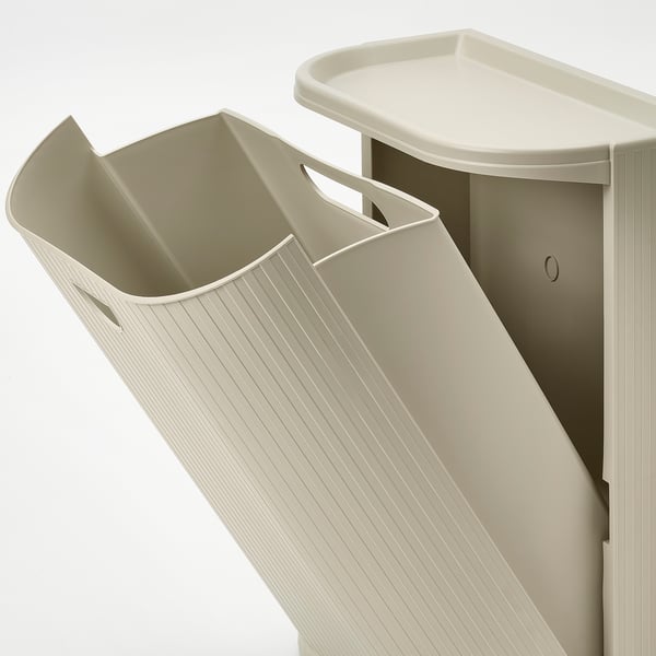 GÅRDSBUTIK Tonne mit Deckel, graubeige, 21 l