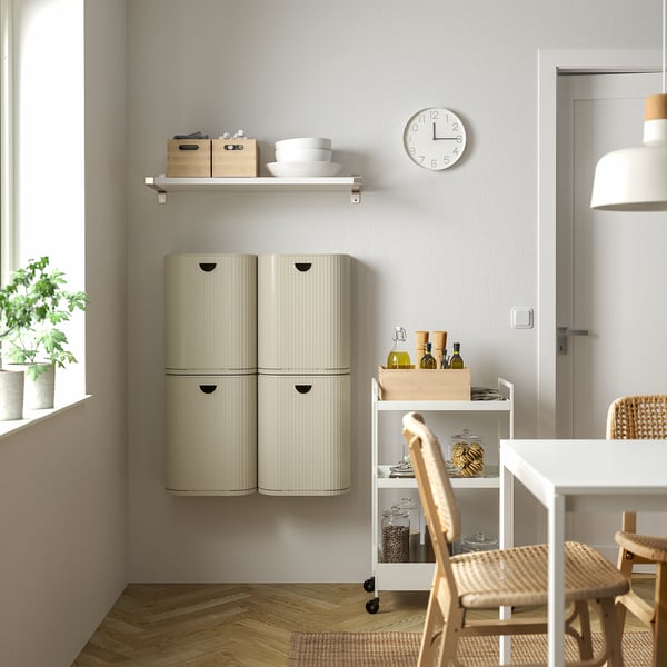 GÅRDSBUTIK Tonne mit Deckel, graubeige, 21 l