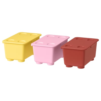 GLIS Box mit Deckel, rot rosa/gelb, 17x10 cm