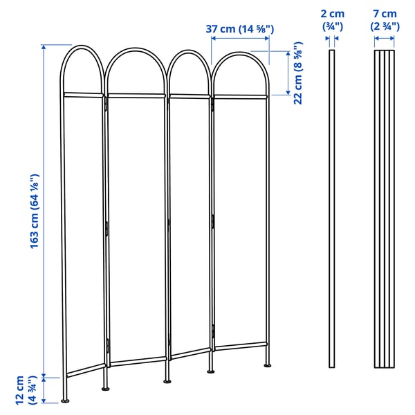 GRÅFJÄLLET Raumteiler, anthrazit, 150x175 cm