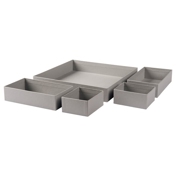 GRÅSIDAN Box 5er-Set, grau